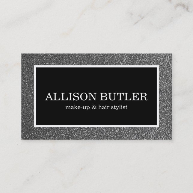 Professionell Silver Glitter Beauty Möte Tidsbeställning Kort (Framsida)