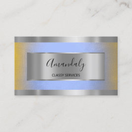 Professionell Silver Grått Elegant Framed Blue Om Visitkort