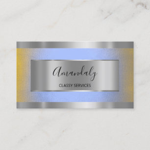 Professionell Silver Grått Framed Elegant Blue Om Visitkort