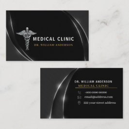 Professionell Silver Medical Doktor Clinic Logotyp Visitkort