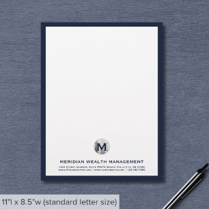 Professionell Silver Monogram Letterhead Brevhuvud