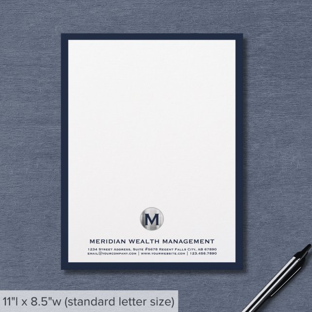 Professionell Silver Monogram Letterhead Brevhuvud (Skapare uppladdad)