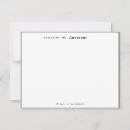 Professionell Simple Black gräns Lärare platt Anteckningskort