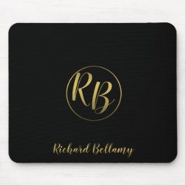 Professionell Simple Black Guld - Mousepad Musmatta