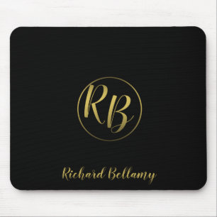 Professionell Simple Black Guld - Mousepad Musmatta
