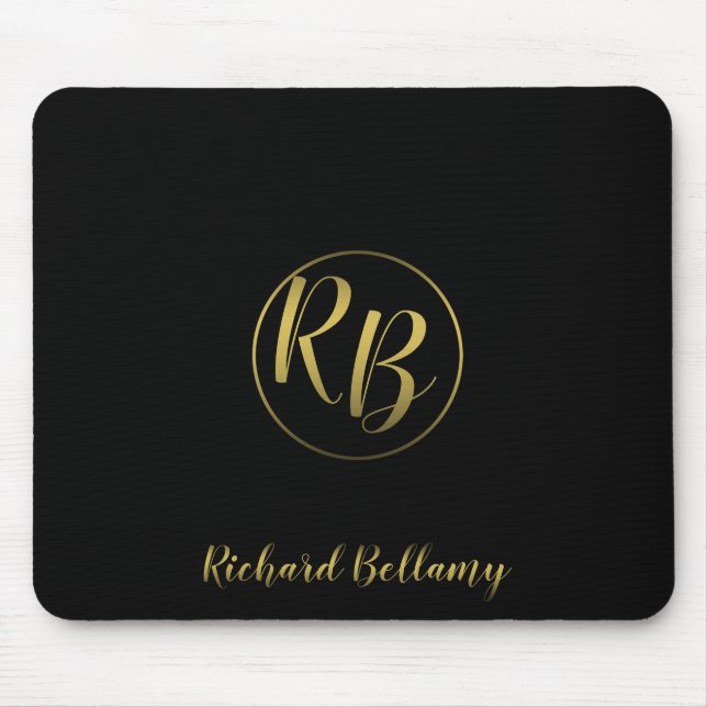 Professionell Simple Black Guld - Mousepad Musmatta (Framsidan)