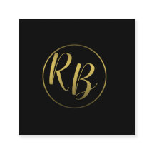 Professionell Simple Black Ombre Guld Monogram