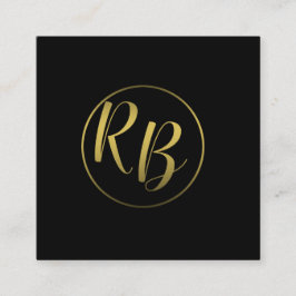 Professionell Simple Black Ombre Guld Monogram Fyrkantigt Visitkort