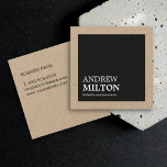 Professionell Simple Elegant Kraft Black Consultan Fyrkantigt Visitkort<br><div class="desc">Enkel anpassade-visitkortsmall med papper premiumtyp. Elegants- och coolans utformning. Perfekt för konsult eller eventuella professioneller.</div>