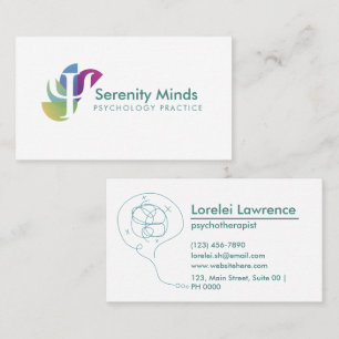 Professionell Simple Elegant Psychology Turkos Visitkort