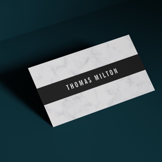 Professionell Simple Faux Marble Black Rand Visitkort (Skapare uppladdad)