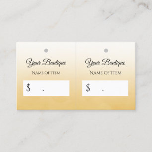 Professionell Simple Gult DIY Boutique Hangtag Visitkort