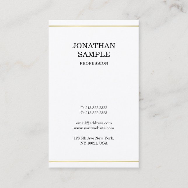 Professionell Simple Kreativ Design Modern Guld Visitkort (Framsida)