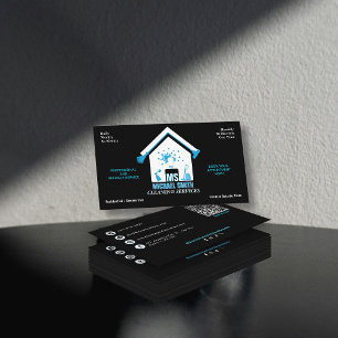 Professionell Simple Logotyp Städning Services Bla Visitkort