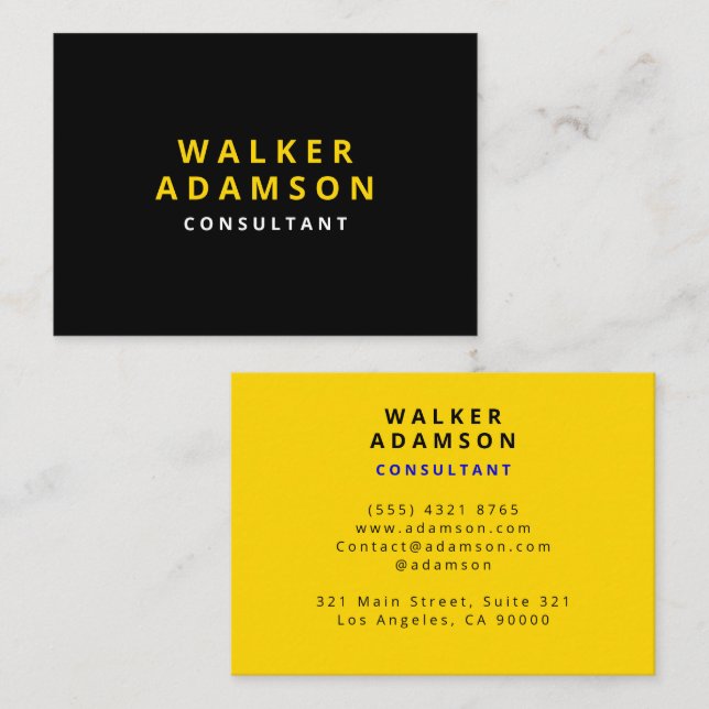 Professionell Simple Luxury Guld & Black Visitkort (Fram/baksida)