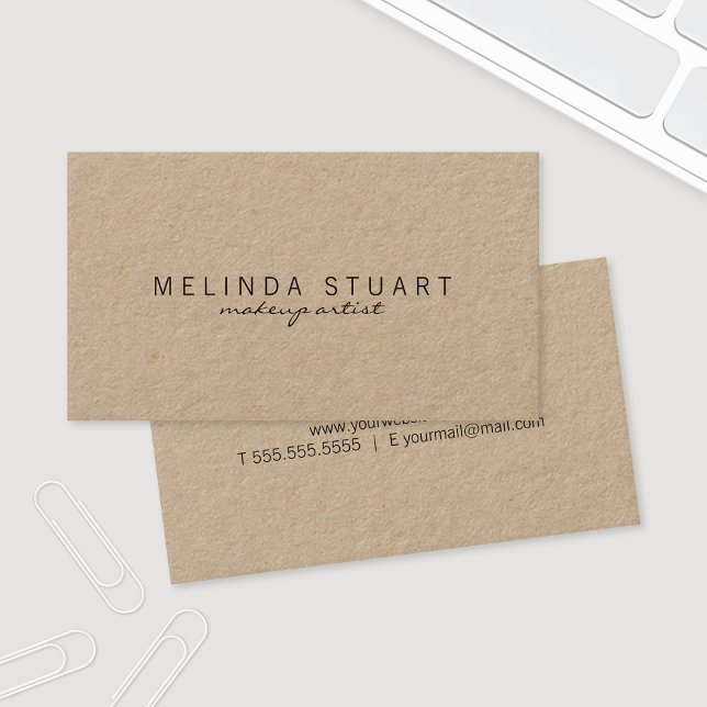 Professionell Simple Modern Kraft Papper Visitkort (Skapare uppladdad)