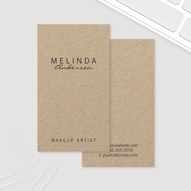 Professionell Simple Modern Kraft Papper Visitkort (Skapare uppladdad)