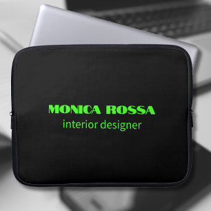 Professionell Simple Modern Neon Grönt Black Laptop Fodral