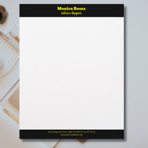 Professionell Simple Modern Neon Gult Letterhead Brevhuvud