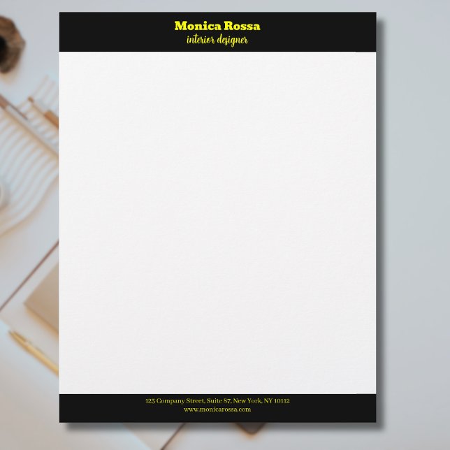 Professionell Simple Modern Neon Gult Letterhead Brevhuvud (Skapare uppladdad)