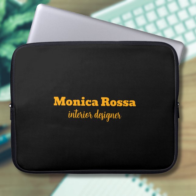 Professionell Simple Modern Neon Orange Black Laptop Fodral (Skapare uppladdad)