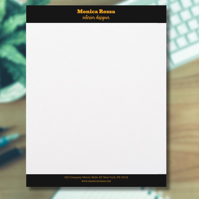 Professionell Simple Modern Neon Orange Letterhead Brevhuvud (Skapare uppladdad)
