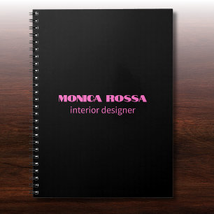Professionell Simple Modern Neon Rosa Black Anteckningsbok