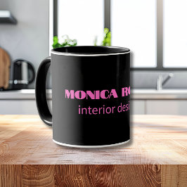 Professionell Simple Modern Neon Rosa Black Mugg