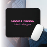 Professionell Simple Modern Neon Rosa Black Musmatta<br><div class="desc">Minimalistiskt rent svart Soli Färg-bakgrund och nyare Rosa Modern Tont Mouse Pad. Anpassa för din anpassningsbars använda. Klassisk design | Elegant | Trendig Färg | Snyggt och Mode | Professionell Business Design</div>