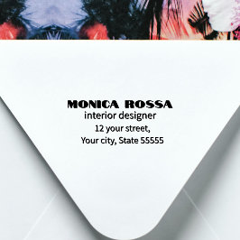 Professionell Simple Modern Neon Rosa Black Självfärgande Stämpel