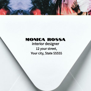 Professionell Simple Modern Neon Rosa Black Självfärgande Stämpel