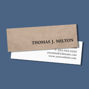 Professionell Simple Struktur Brown Consultant Mini Visitkort