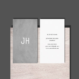 Professionell Simple Struktur Light Grått Monogram Visitkort