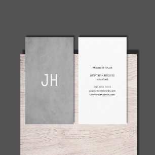 Professionell Simple Struktur Light Grått Monogram Visitkort