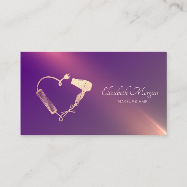 Professionell Sissors Dryer-Lila Visitkort (Framsida)