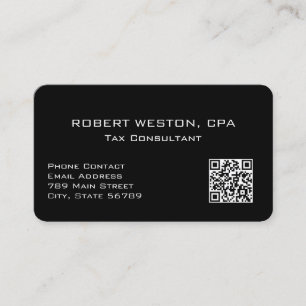 Professionell skatteräknare redigerbar QR-kod Visitkort