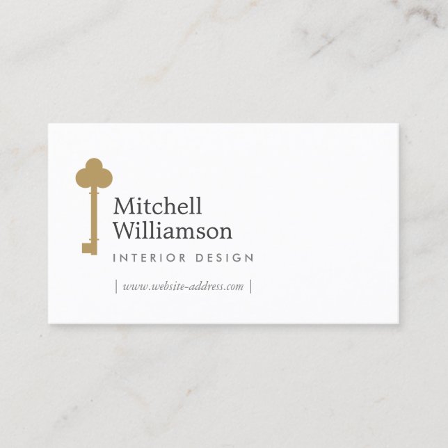 Professionell Skeleton Nyckel Logotyp Realtor Visitkort (Framsida)