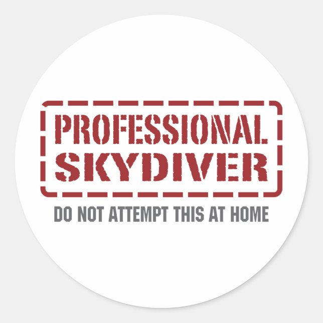 Professionell Skydiver Runt Klistermärke (Framsida)