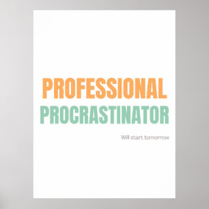 "Professionell Slarver" Snil Rik Typografi Poster