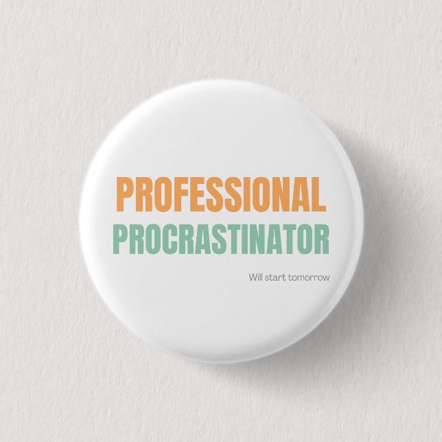 "Professionell Slarver" Snilrik Typografi Knapp (Framsida)