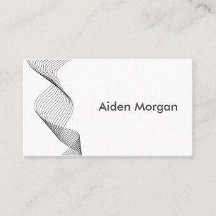 Professionell Sleek Black White Modern Wave Elegan Visitkort