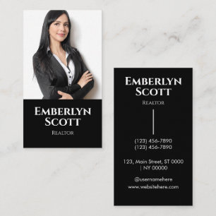Professionell Sleek Real Gods Realtor Bold Black Visitkort