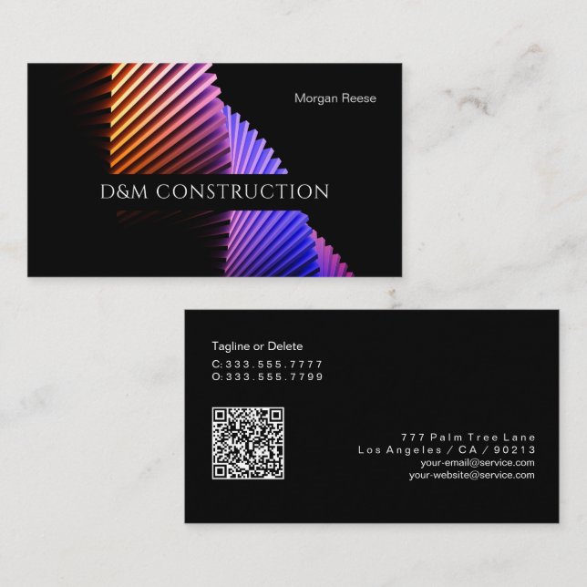 Professionell, smart design, QR-kod Visitkort (Fram/baksida)