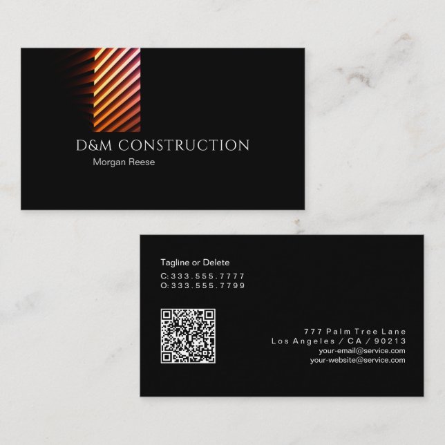 Professionell, smart design, QR-kod Vs 3 Visitkort (Fram/baksida)