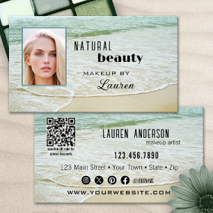Professionell smink Beach Beauty QR-kod Visitkort