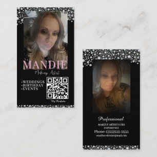 Professionell smink hår frans foto kort QR-kod