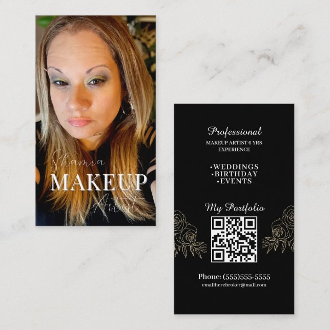 Professionell Sminkartist Foto Kort QR-kod (Fram/baksida)