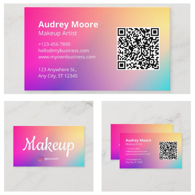 Professionell Sminkartist Moderna Design Visitkort (Professional Makeup Artist Modern Designs Business Card
)