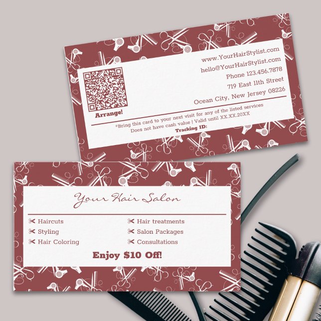 Professionell Smoky Topaz & White Hairdresser Rabattkort (Professional Smoky Topaz & White Hairdresser Discount Card)