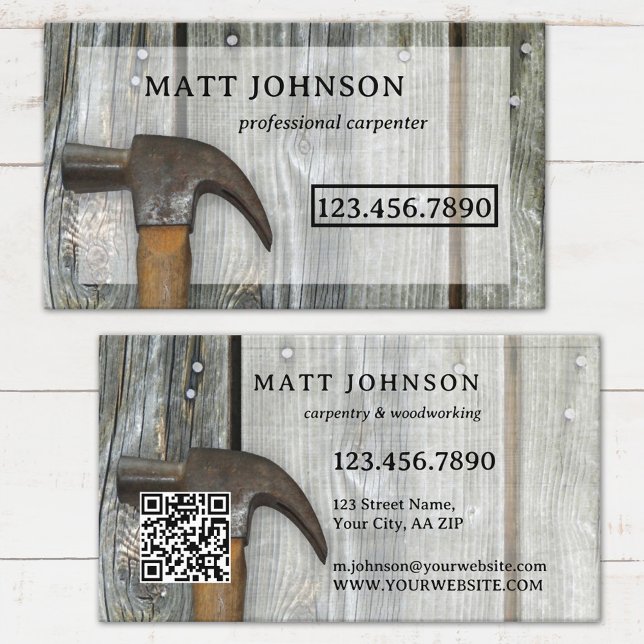 Professionell snickare Konstruktion QR-kod Visitkort (Skapare uppladdad)